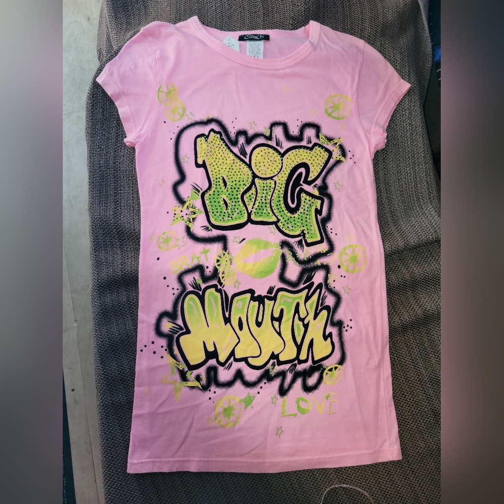 Cotton On  Cap Sleeve Graphic Tee - Pink and Green